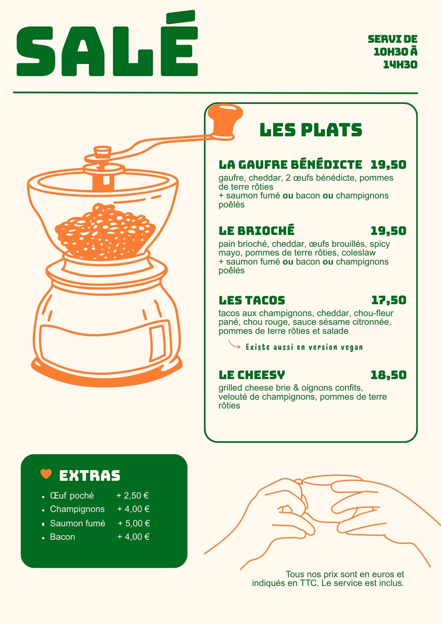 menu carte yelloco coffee 2026 brunch sale