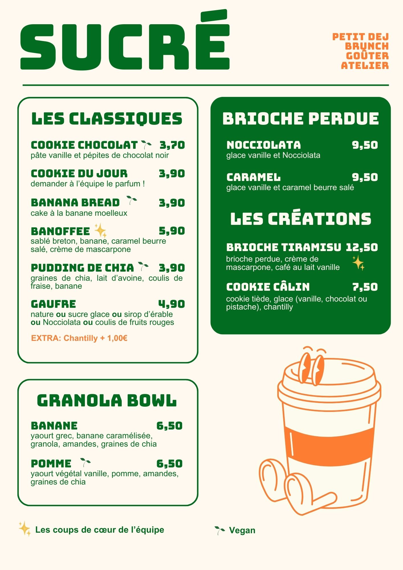 menu carte yelloco coffee 2026 brunch sucre