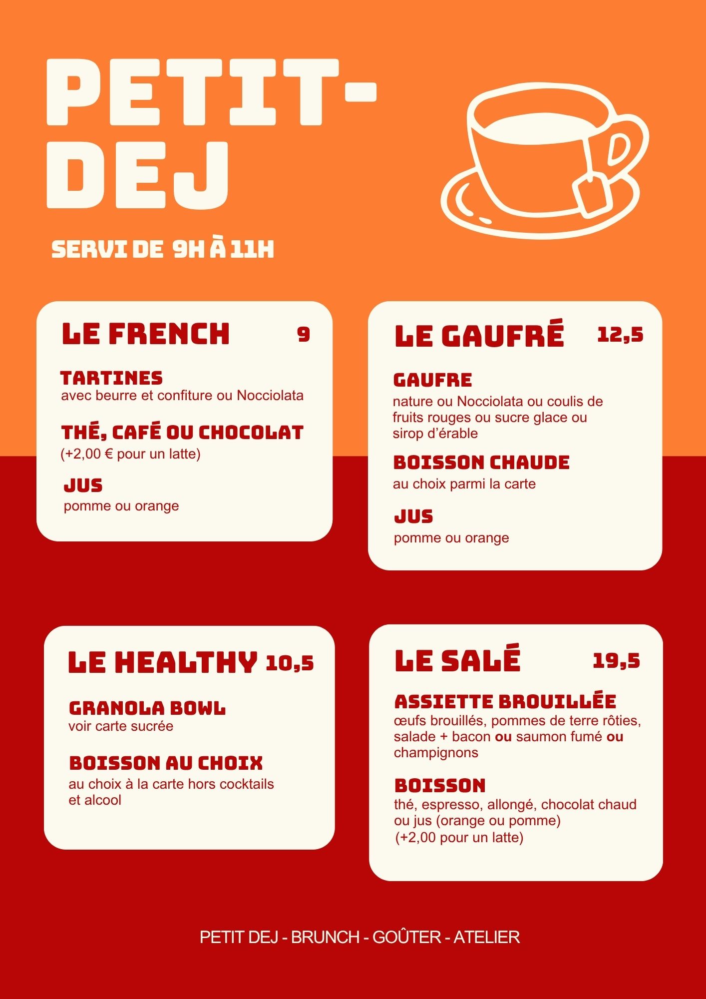 menu breakfast yelloco coffee val deurope